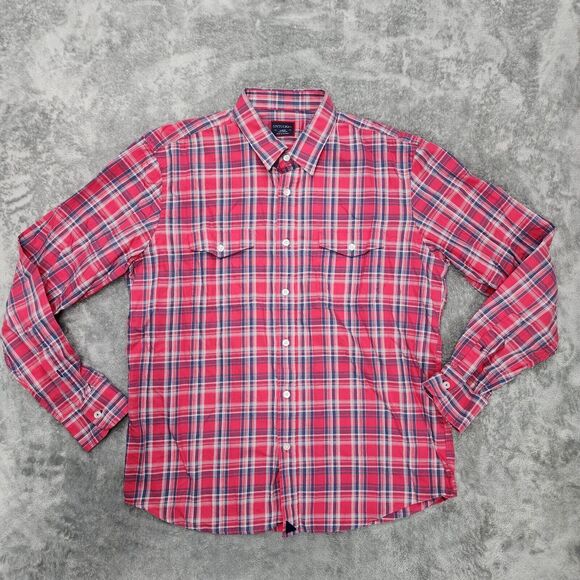 UNTUCKit Men's Pink Blue Button Up Plaid Shirt Size XL - Picture 1 of 13